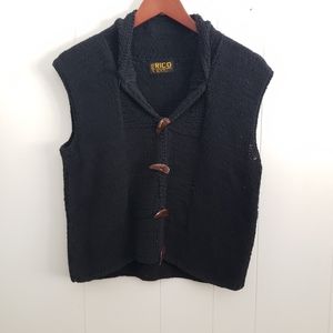5/$25 Rico Black Boxy Chunky Knit Sweater Vest
